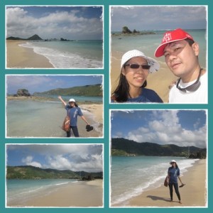 Enjoying the beach and the view