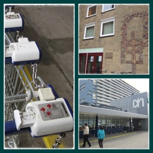 kiri : trolley kanan bawah : supermarket kanan atas : gereja