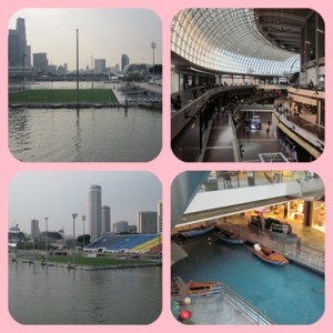 Kiri : Lapangan bola di air Kanan : Marina Bay Mall