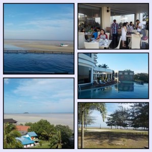 View hotel pagi hari. Kanan bawah : Ancolnya Belitung