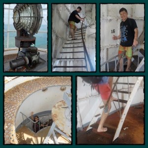 Hati2, ada anak tangga yang sudah copot