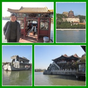 Berperahu dari kuil menuju marble boat, dekat istana